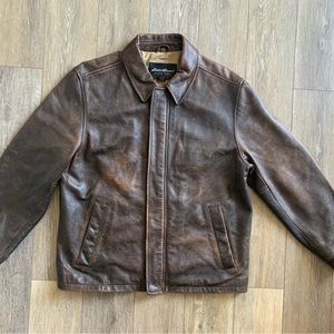 Leather Bomber Men’s Jacket Eddie Bauer